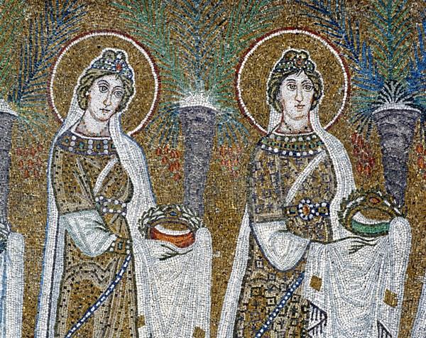 Basilica of Sant'Apollinare Nuovo, Ravenna: the procession of the Martyred Virgins (detail)
