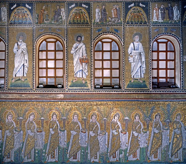 Basilique Sant'Apollinare Nuovo à Ravenne : Mosaïque de la partie gauche de la nef
