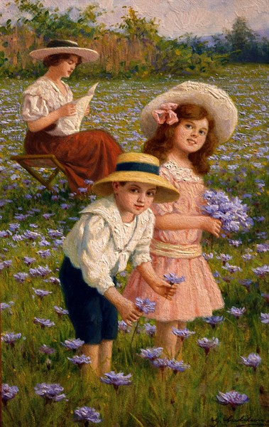 Caldana, Children in a blossoming meadow