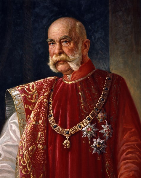 Portrait of Franz Joseph I of Austria in imperial costume (detail)