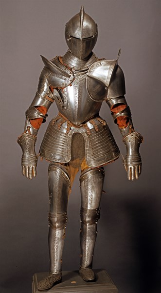 Tournament armor on horseback