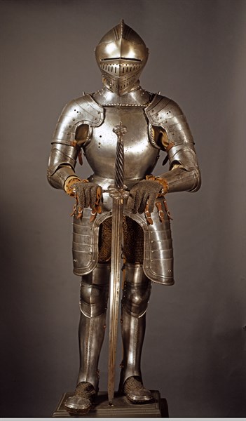 Knight's armour in low-grade steel