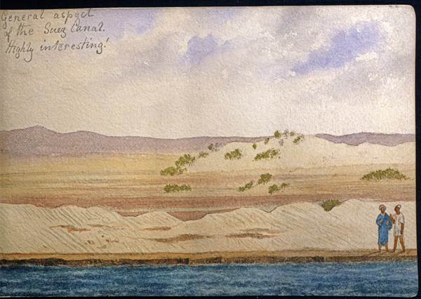 Le vrai aspect du Canal de Suez dessiné par Frederick Stibbert
