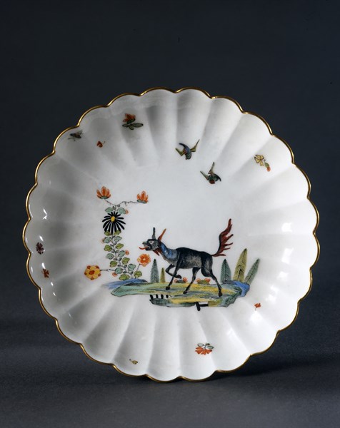 Meissen Manufacture, Dish with polychrome decoration