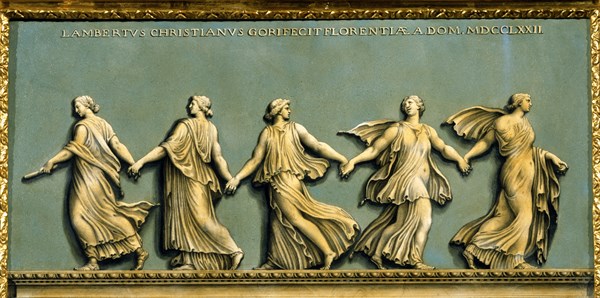 Stucco panel decorated with "La danse des heures"
