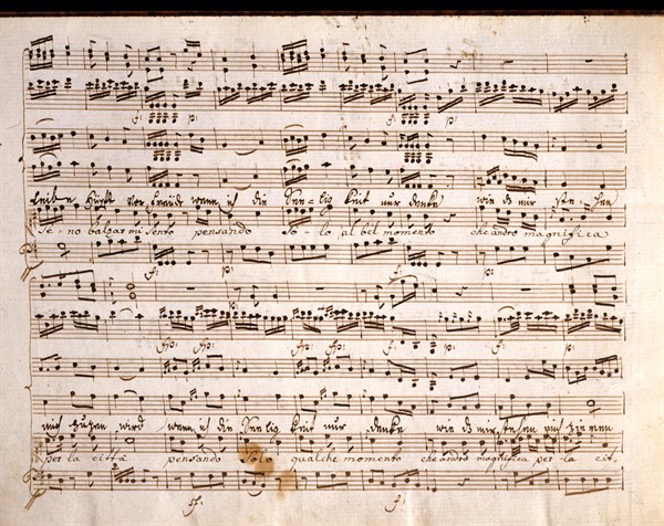 Copie manuscrite de parition de l' opéra bouffe "La scola dei gelosi" d'Antonio Salieri
