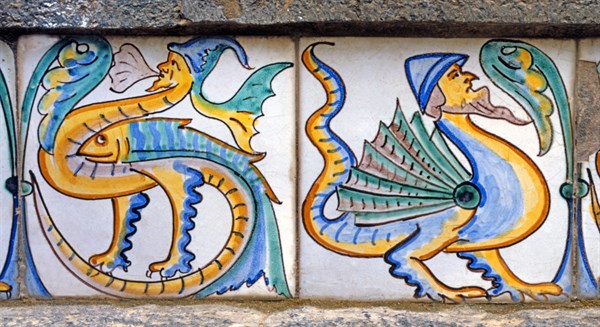 Majolica, Monstrous Human Figure, Animals and Fisheries, and Basil representation.