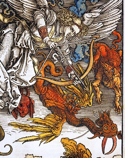 Dürer, Saint Michel terrassant le Dragon (détail)