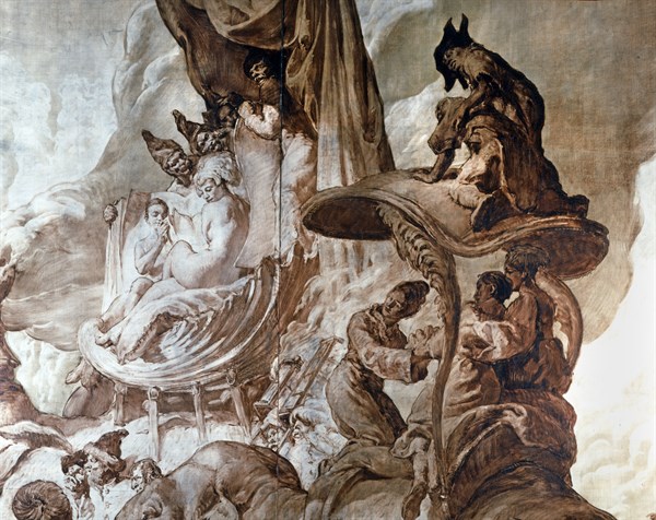 Serves, the Queen of Sheba leaves with her cortege, to meet King Solomon (detail)
