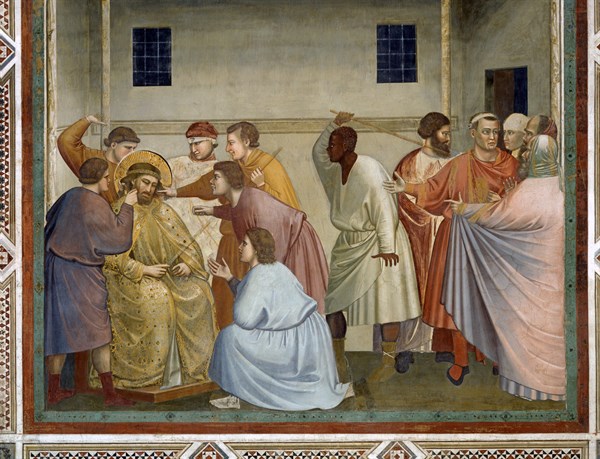 Giotto, Flagellation of Christ. The Coronation with thorns. Christ mocked