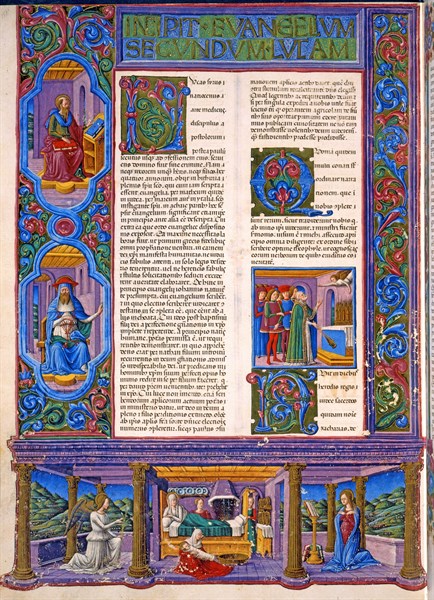 Crivelli, Gospel according to Luke. The Nativity, and the Annunciation.