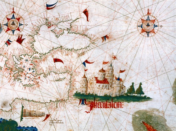 Planisphere illuminated in Portugal in 1502