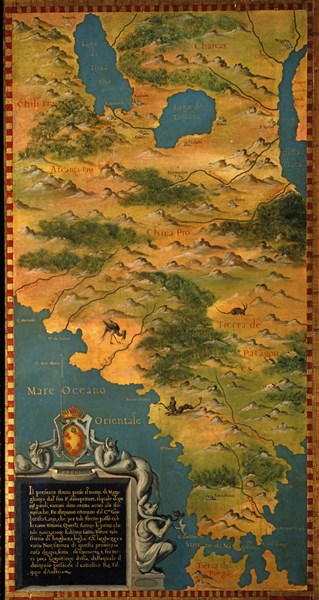 Ignazio, Bonsignori, Map of Patagonia and the Strait of Magellan