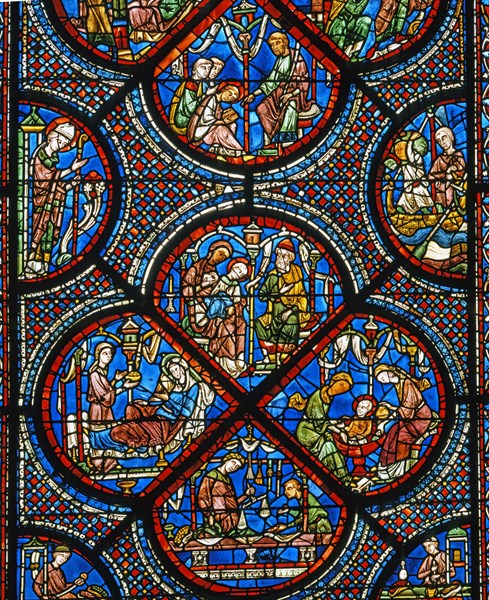 Vitrail de la cathédrale Notre-Dame de Chartres.
