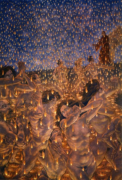 "La Divine Comédie", l'Enfer : les Violents contre la Nature courent sous la pluie de feu