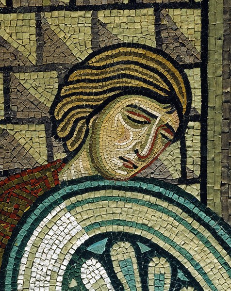 Chapelle palatine de Palerme
Mosaïque byzantine de la nef
Détail : soldat endormi sur le tombeau