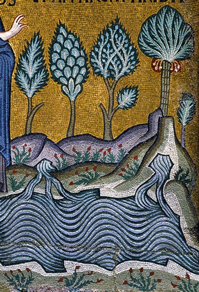 Chapelle palatine de Palerme
Mosaïque byzantine
La Genèse
Au troisième jour, Dieu divise la