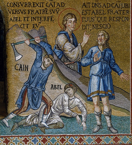 Chapelle palatine de Palerme
Mosaïque byzantine
La Genèse
Caïn tue son frère Abel

Palerme