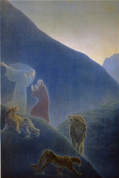 "The Divine Comedy", Inferno: Dante and Virgil attacked by three beasts