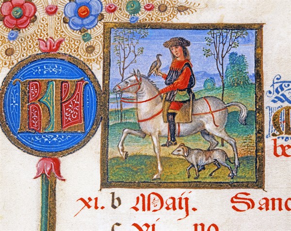 Bréviaire d'Ercole d'Este : La chasse au faucon
