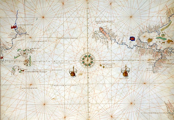 Carte de l'Océan Pacifique, de la Chine à l'Amérique