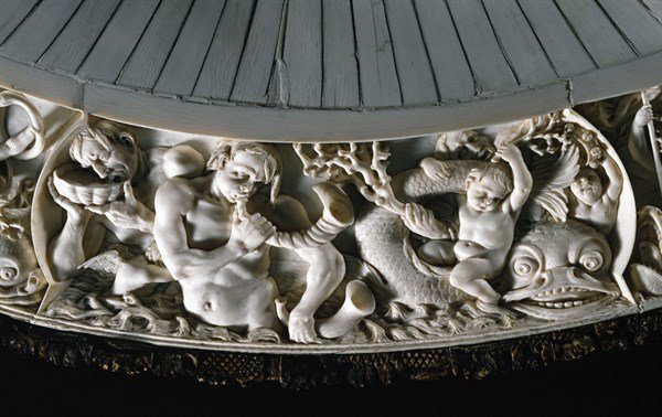Detail of an ivory basin