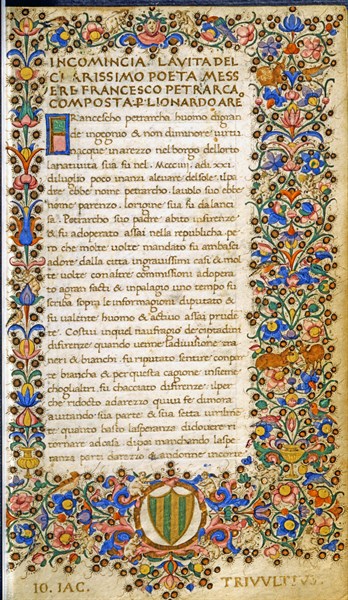 Incipit of Petrarch's life
