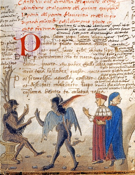 The 'Divine Comedy', Inferno (Hell): Dante and Virgil meeting Plutus
