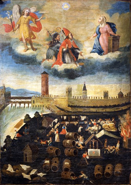 Votive painting relating to the plague of Trent, in 1636