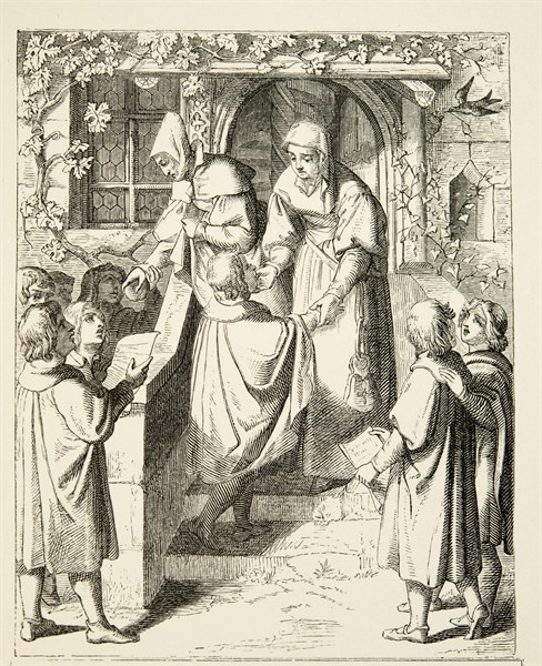 Martin Luther's life: Martin Luther welcomed in Ursula Cotta's house in Eisenach