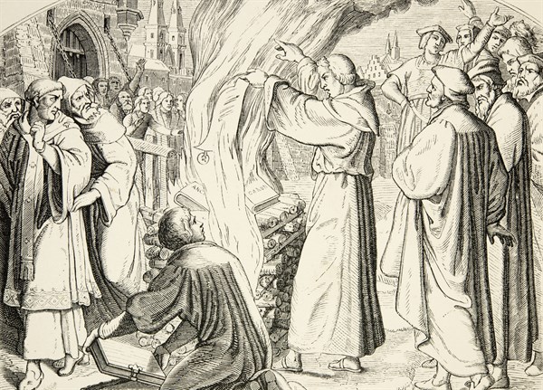 The life of Martin Luther: Luther burns the Papal Bull and Canon Law