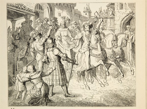 La vie de Martin Luther : Arrivée du cortège de Martin Luther à Worms