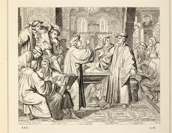 The life of Martin Luther: Controversy between Luther and Zwingli about Christ's presence in the Eucharist