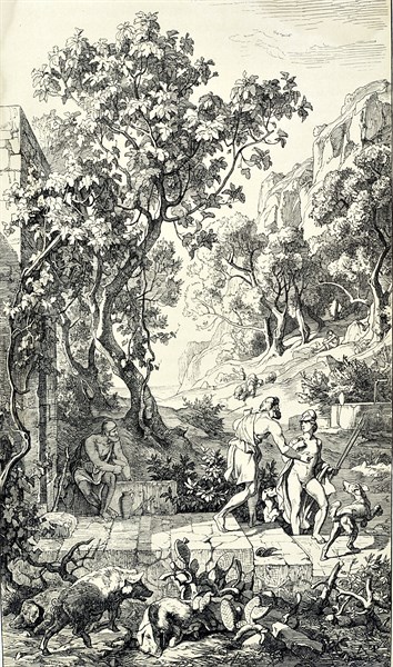 Telemachus back in Ithaca