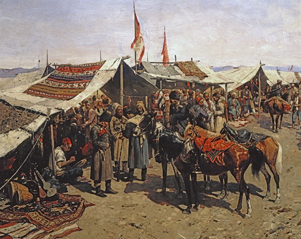 Roubaud, Marché dans la région du Caucase (détail)