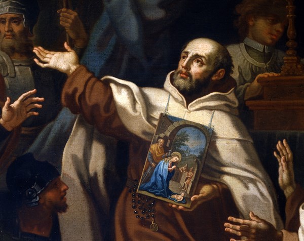 Conca, Bataille de la Montagne Blanche près de Prague, le 8 novembre 1620. Livraison du cheval au Vénérable Père Dominique de Jésus et de Marie, pour porter l'image de la Vierge Marie sur le champ de ...