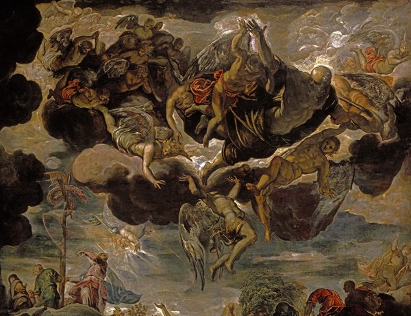 Tintoretto, L'Erection du serpent de bronze (détail)