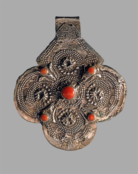 Pendentif marocain en argent et corail