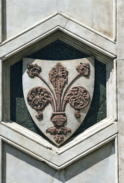 Symbole de la ville de Florence : bouclier orné du lys florentin