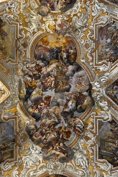 Voûte de la Basilique Saint Benoît à Catane (Sicile)