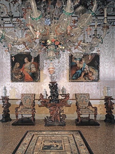 Cà Rezzonico à Venise. Salon appelé "Del Brustolon"