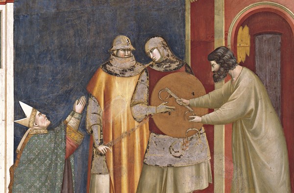 Giotto, La libération de l'hérétique Pierre d'Alife (détail)