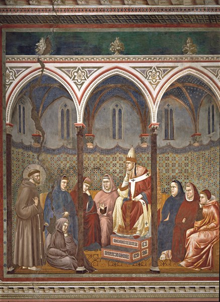 Giotto, La prédication de saint François devant le pape Honorius III