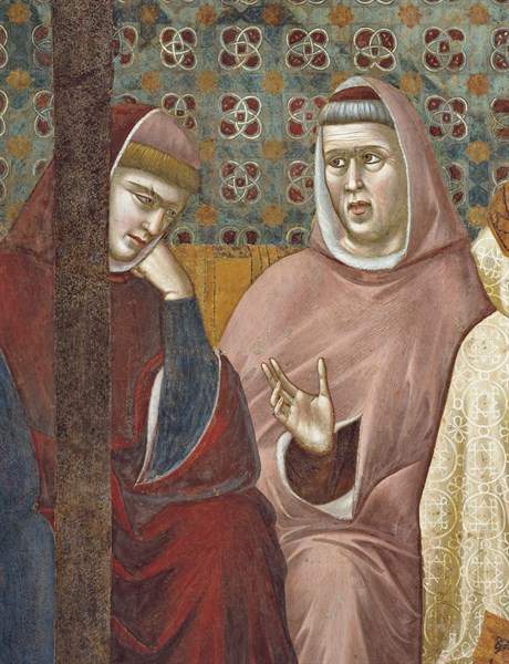 Giotto, La prédication de saint François devant le pape Honorius III (détail)