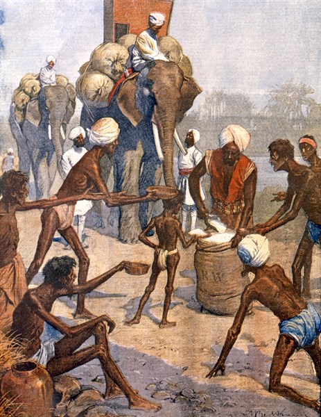 Les horreurs de la faim en Inde, sur une route de Bombay