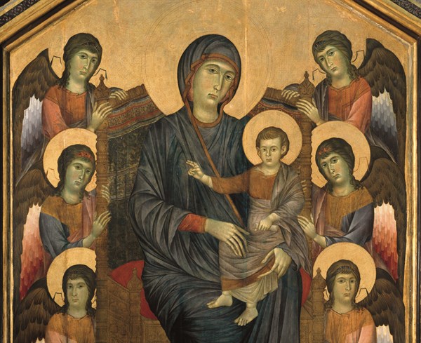 Cimabue, La Vierge et l'Enfant en majesté entourés de six anges