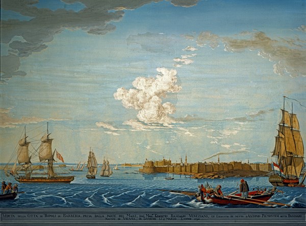 Baseggio, Vue sur la baie et les forteresses de Tripoli di Barberia