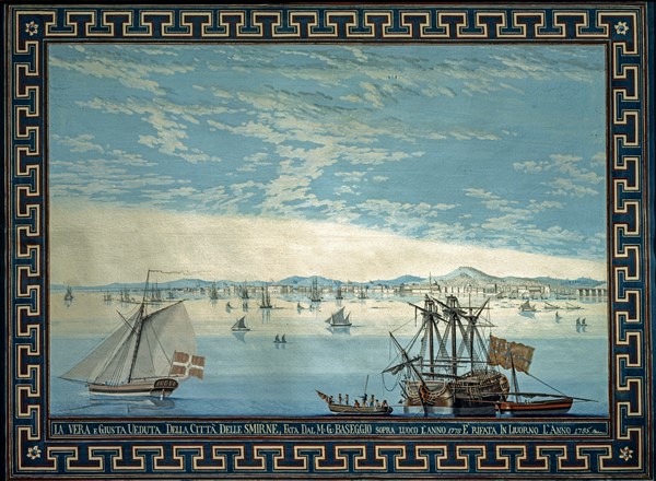 Baseggio, Vue de la baie et de la ville d'Izmir (Turquie) en 1778