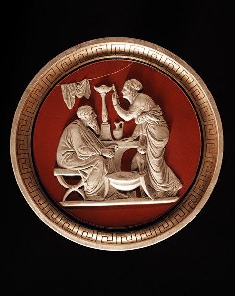 Médaillon avec relief inspiré de Bertel Thorvaldsen représentant une Allégorie de l'hiver