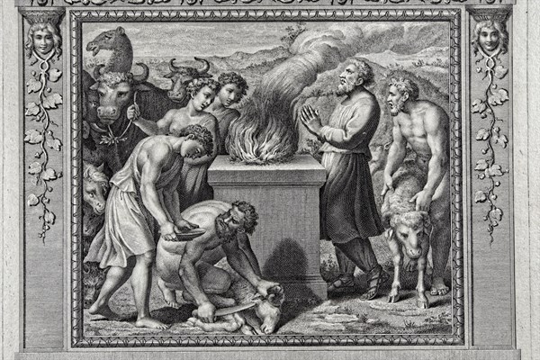 La Genèse, chapitre 8 : Noé fait un sacrifice en l'honneur de Dieu
